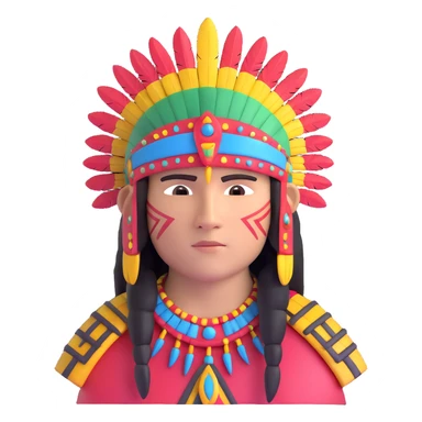 Inca warrior with headdress sticker