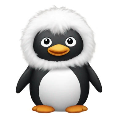 Fluffy penguin stuffed animal sticker
