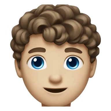 human boy 12 years brown hair  wavy hair blue eyes wite skin sticker