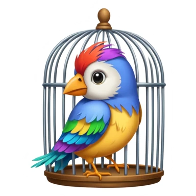 bird in cage sticker