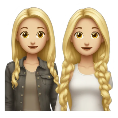 tall blond girl and tall brun girl  sticker