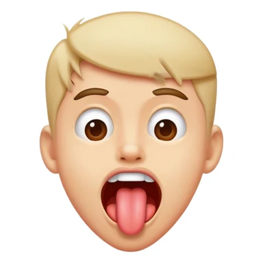 Shaking head with tongue out  sticker