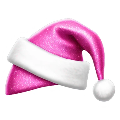 Pink glittery Santa hat sticker
