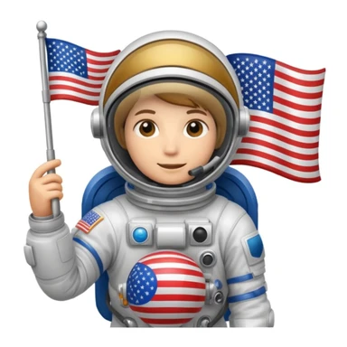 astronaut us flag sticker