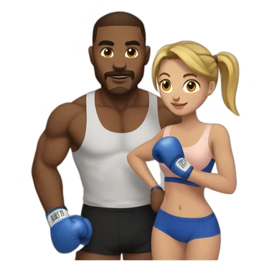 Boxer with his girlfriend sticker