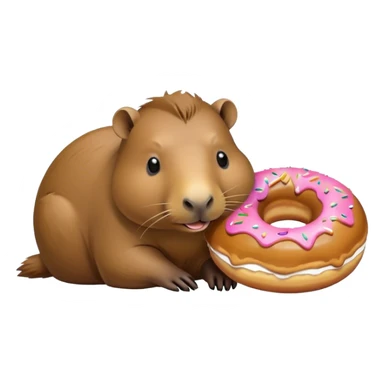 capybara eating a donut  sticker