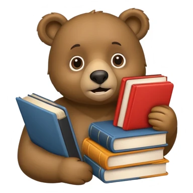 student bear with books sticker