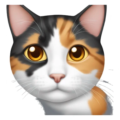 cute calico cat with half orange nose sticker