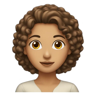 Arab girl with brown curly hair sticker