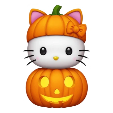 halloween version of hello kitty with pumpkin sticker
