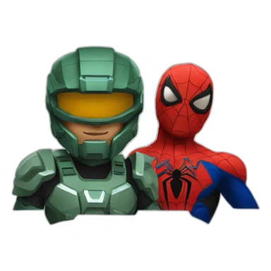 Halo Spartan and Spiderman sticker