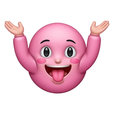 emoji with tongue out and hands to the side  sticker