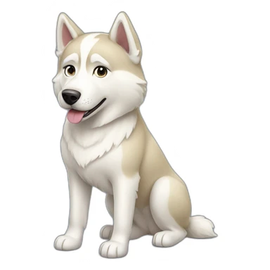 dog cream-and-white husky full-body sticker