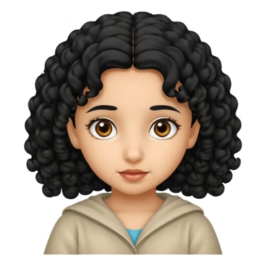 Little Arab girl curly hair sticker