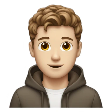 White Boy with brown hair and AirPods sticker