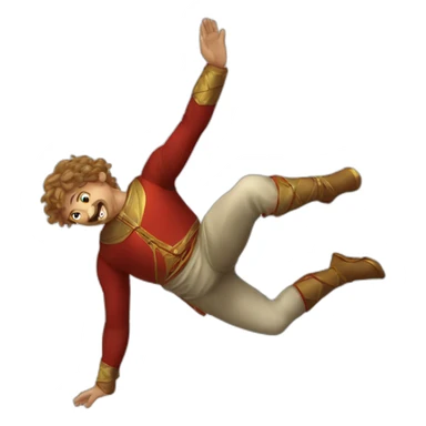 medieval circus acrobat doing a backflip sticker