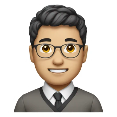 chinese student, founder of a startup, cute sticker