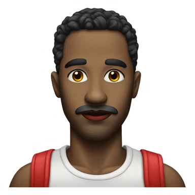 realistic portrait of a man with red lips sticker