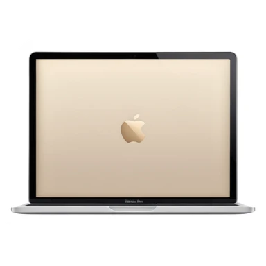 light beige MacBook, slightly top view, no emojis, iOS style sticker