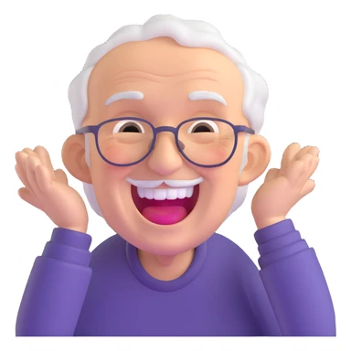 elderly man laughing out loud sticker