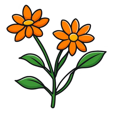 cempasúchil flower, Day of the Dead marigold, vibrant orange flower sticker