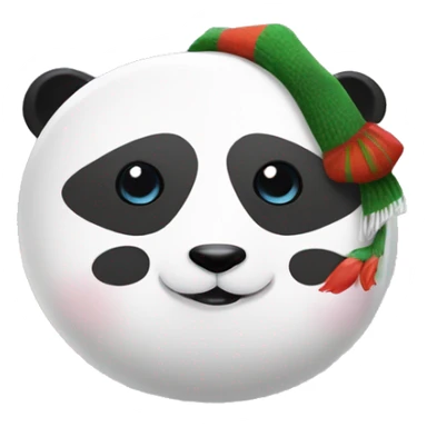 Panda with snowman on his shoulder  sticker