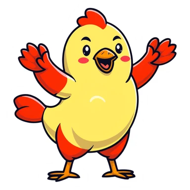 Four separate cute protein stickers: happy chicken breast with tiny arms, smiling red meat steak, cheerful salmon fillet, and joyful egg, each with little muscle arm flexing, showing their protein power sticker