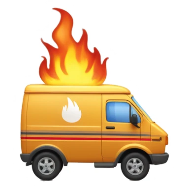 delivery van that has fire from going so fast sticker