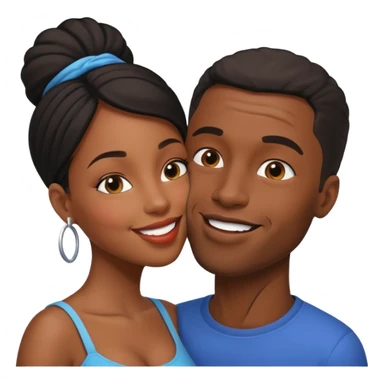 black boyfriend kissing black gril sticker