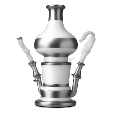 white and stainless steel hookah  sticker