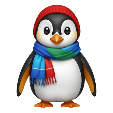 penguin with different scarf color  sticker