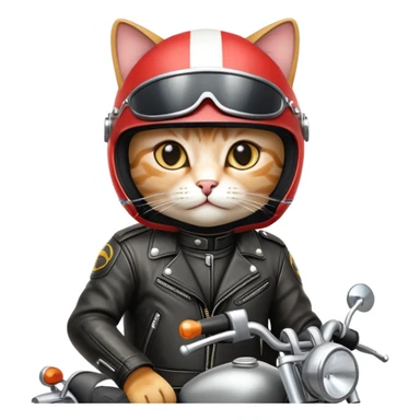 Cat motorcyclist sticker