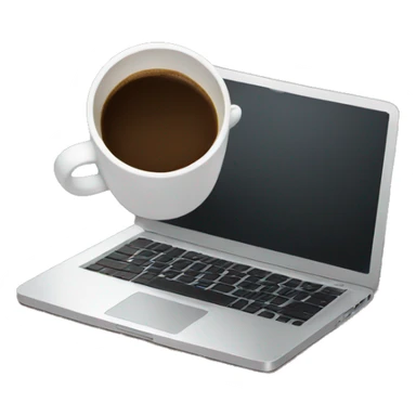 Laptop with coffee  sticker