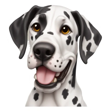 Harlequin great dane with smile sticker