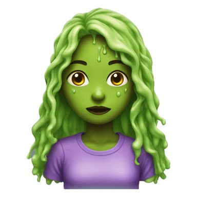 girl covered in ooze sticker