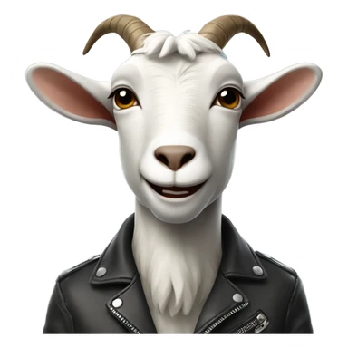 Goat wearing a leather jacket and smirking confidently  sticker
