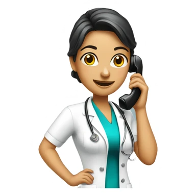 Beautiful nurse on the phone sticker