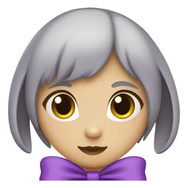 Female green rabbit with a purple bow sticker