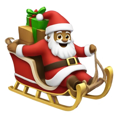 santa on his sleigh sticker