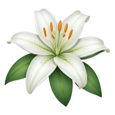 single white lily sticker
