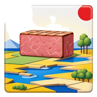  spam meat mondrian style landscape  sticker