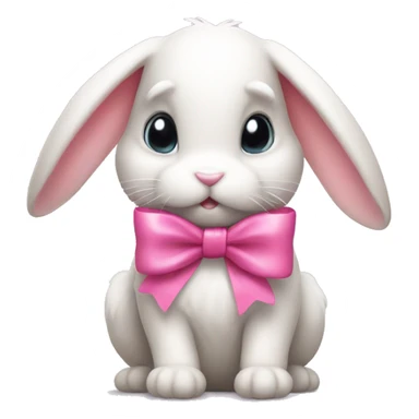 bunny with pink bow sticker