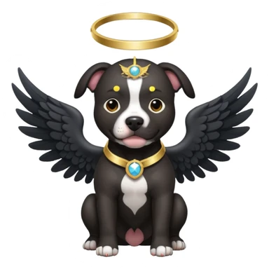 Black pitbull with wings and halo sticker