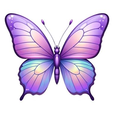 Sparkly Pastel purple-gradient iridescent butterfly sticker