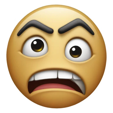 Angry face with small eyes looking furious  sticker