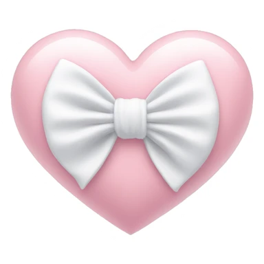 Pastel pink heart with white bow sticker