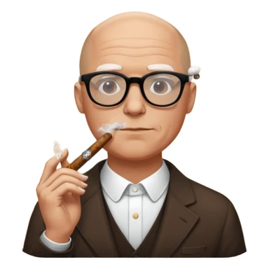 Bald white guy in black glasses and cigar, Andrew Tate sticker