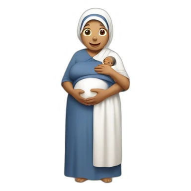 pregnant madre teresa with big belly sticker