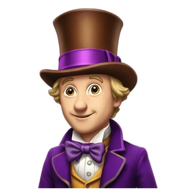 willy wonka with tophat sticker