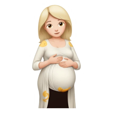 pregnant mother with her hands on womb sideways photo sticker